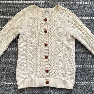 L.L. Bean Women's Cream Button-Up Cardigan